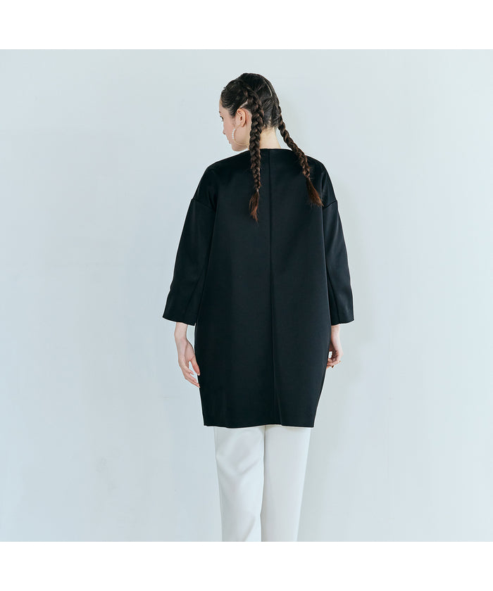 オーディア ミューズ Audie a Muses リボンフリルコクーンコートジャケット （ブラック） ブラック