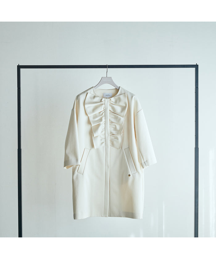 オーディア ミューズ Audie a Muses リボンフリルコクーンコートジャケット （オフ） オフ
