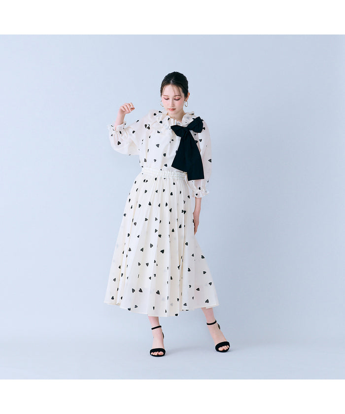 オーディア ミューズ Audie a Muses ハートプリントボリュームブラウス （オフ） オフ