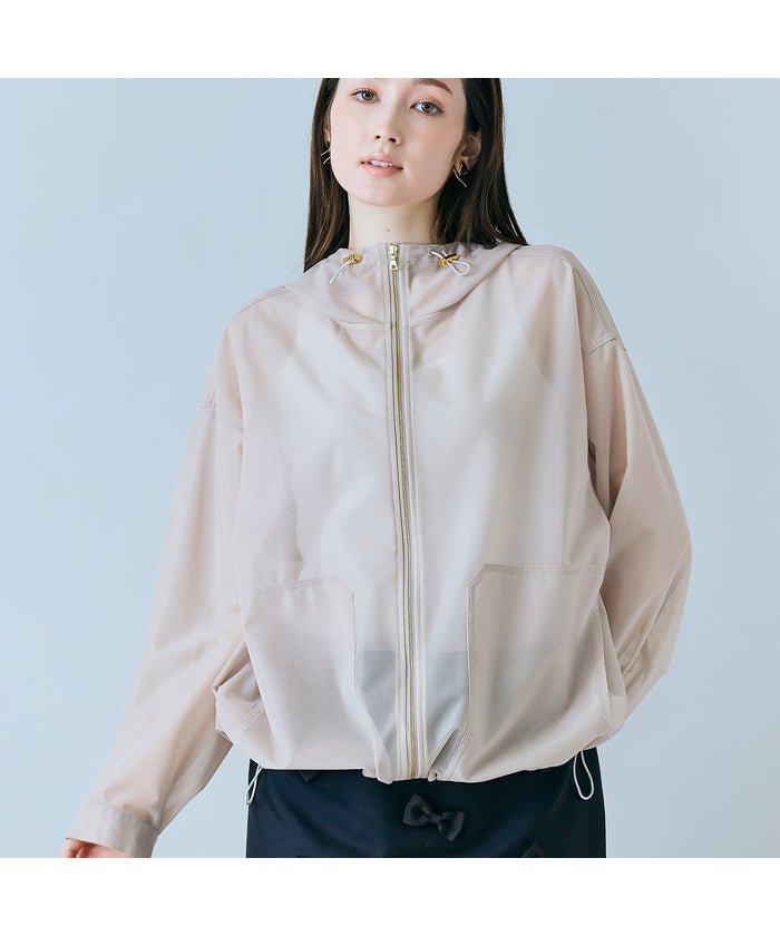 オーディア ミューズ Audie a Muses シアーメッシュジップアップブルゾン （ベージュ） ベージュ
