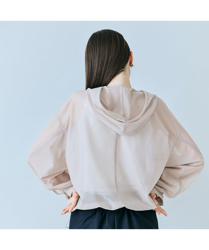 オーディア ミューズ Audie a Muses シアーメッシュジップアップブルゾン （ベージュ） ベージュ