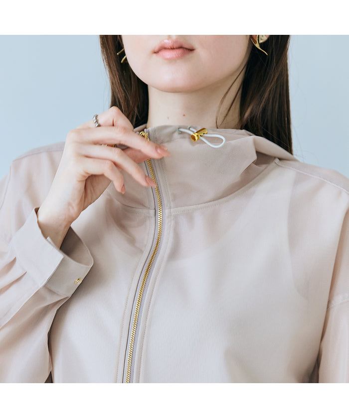 オーディア ミューズ Audie a Muses シアーメッシュジップアップブルゾン （ベージュ） ベージュ