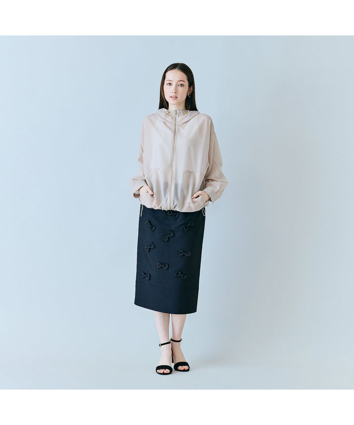 オーディア ミューズ Audie a Muses シアーメッシュジップアップブルゾン （ベージュ） ベージュ