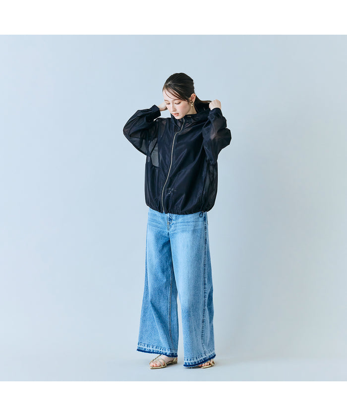 オーディア ミューズ Audie a Muses シアーメッシュジップアップブルゾン （ベージュ） ベージュ