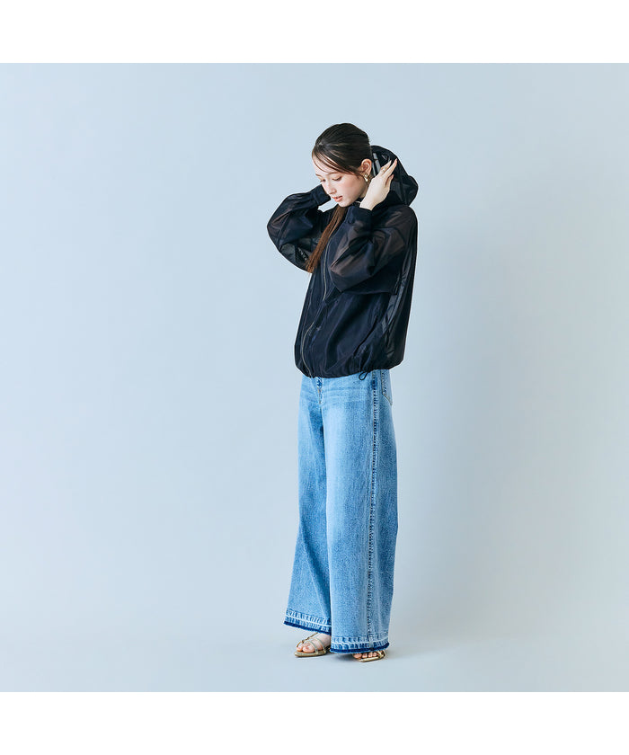 オーディア ミューズ Audie a Muses シアーメッシュジップアップブルゾン （ベージュ） ベージュ