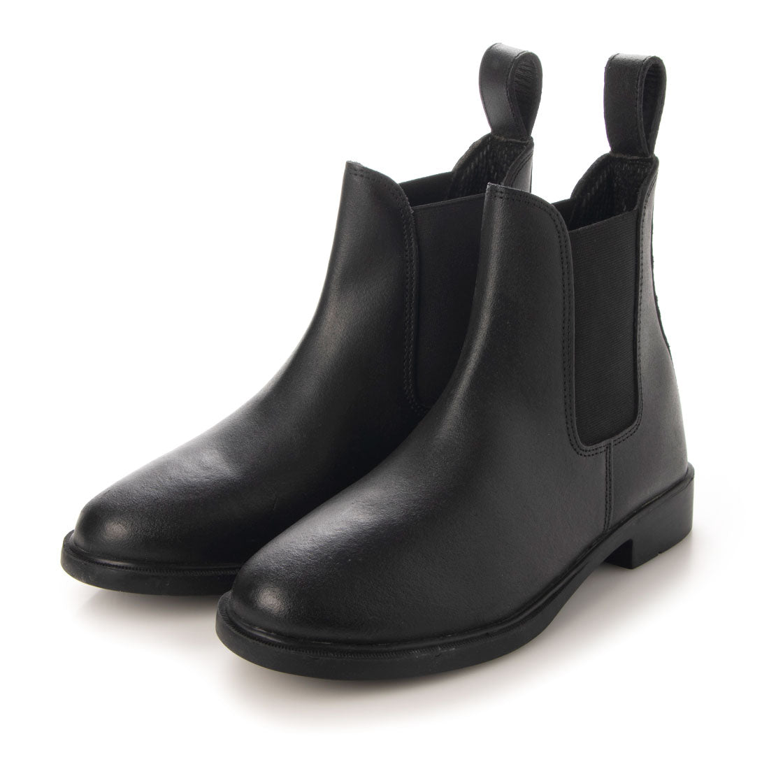 ジョッパーズ JODHPURS エコバフ 本革 サイドゴアショートブーツ,ブラック