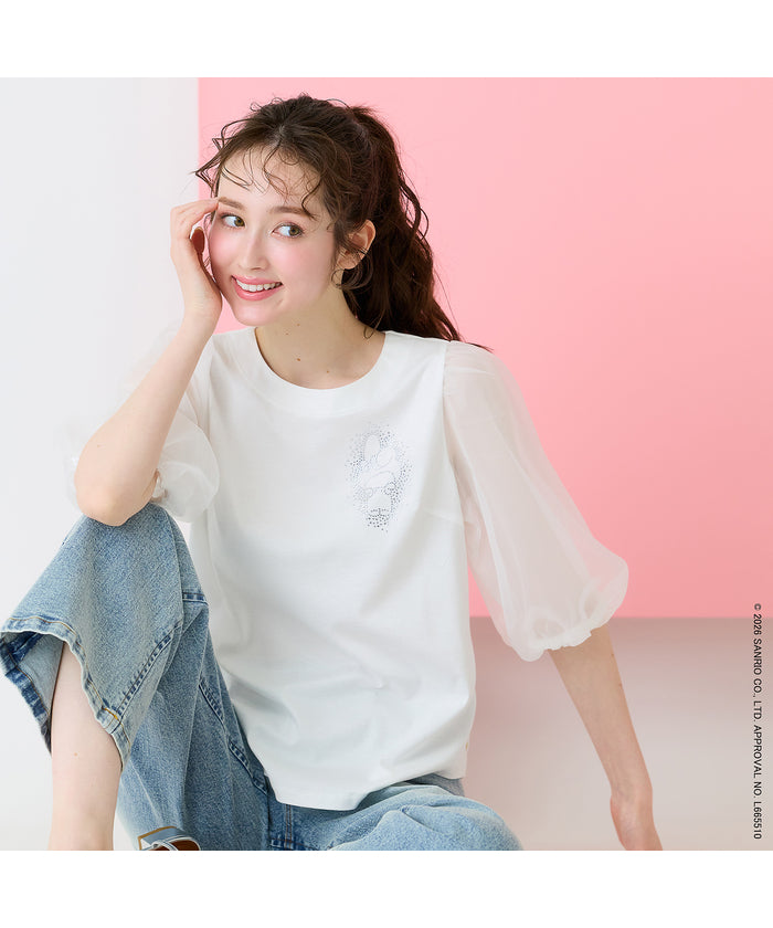 ジョリープッペ Jolly Poupee 【My Melody】マイメロディ ラインストーンTシャツ （オフ） オフ