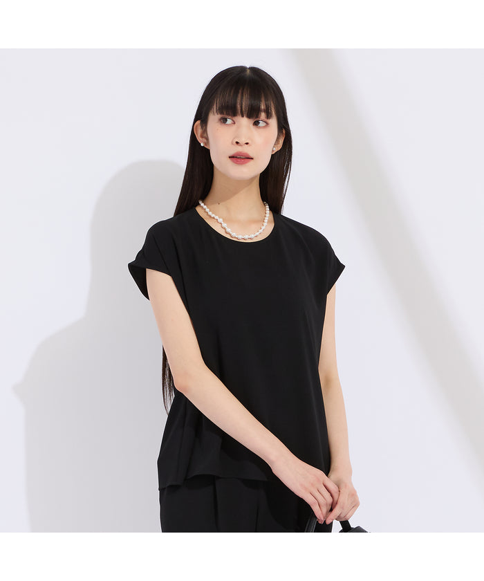 リリアンビューティ Liliane Burty 【WEB先行販売/セットアップ対応】バックサテン梨地フレンチスリーブブラウス （ホワイト） ホワイト