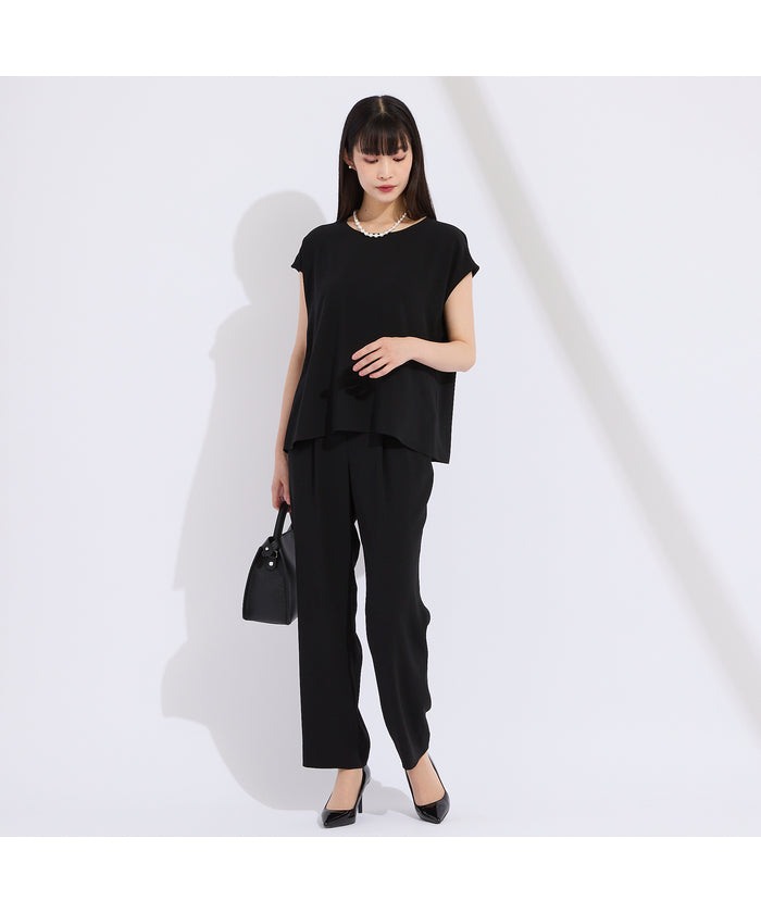 リリアンビューティ Liliane Burty 【WEB先行販売/セットアップ対応】バックサテン梨地フレンチスリーブブラウス （ホワイト） ホワイト