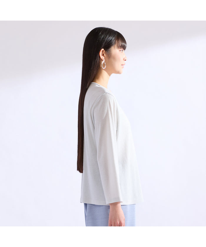 リリアンビューティ Liliane Burty 【M～4L】ラメフライスTシャツ （ブラック） ブラック
