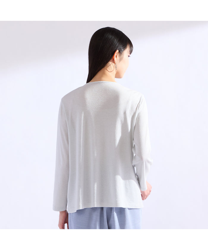 リリアンビューティ Liliane Burty 【M～4L】ラメフライスTシャツ （ブラック） ブラック