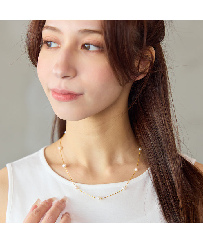 リリアンビューティ エクラ Liliane Burty ECLAT 【一部店舗・オンラインショップ限定】アコヤパールフリースライドネックレス （ゴールド） ゴールド
