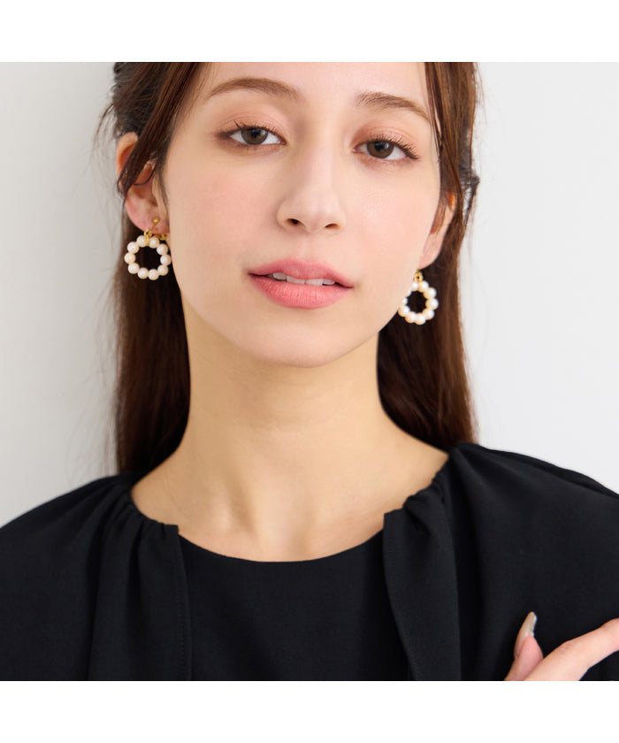 リリアンビューティ エクラ Liliane Burty ECLAT 【オンラインショップ限定】アコヤパールフープイヤリング （ゴールド） ゴールド