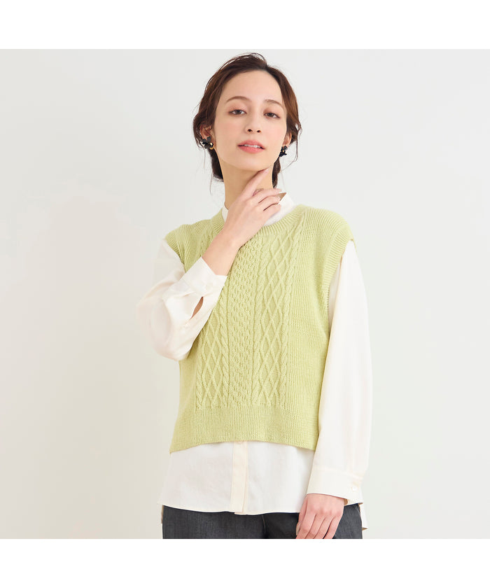 リリアンビューティ エクラ Liliane Burty ECLAT ホールガーメントニットベスト （ライトグリーン） ライトグリーン