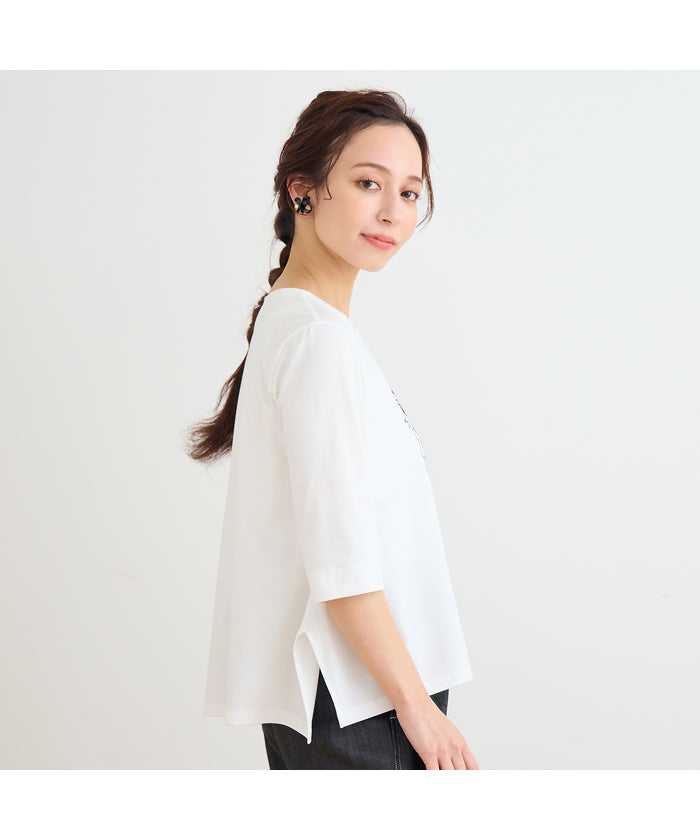 リリアンビューティ エクラ Liliane Burty ECLAT 【洗える】ドッグプリントTシャツ （オフ） オフ