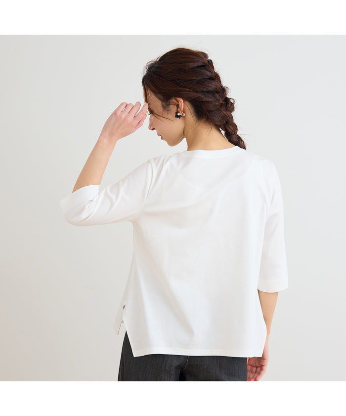 リリアンビューティ エクラ Liliane Burty ECLAT 【洗える】ドッグプリントTシャツ （オフ） オフ