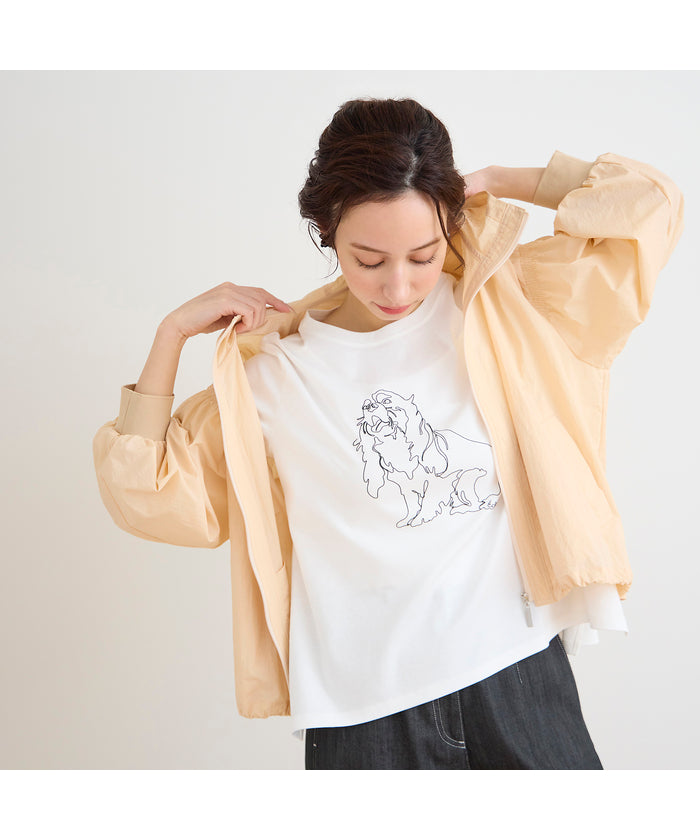 リリアンビューティ エクラ Liliane Burty ECLAT 【洗える】ドッグプリントTシャツ （オフ） オフ