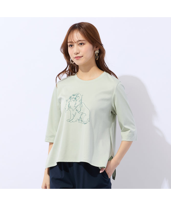 リリアンビューティ エクラ Liliane Burty ECLAT 【洗える】ドッグプリントTシャツ （オフ） オフ