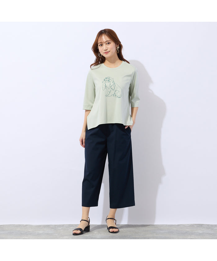 リリアンビューティ エクラ Liliane Burty ECLAT 【洗える】ドッグプリントTシャツ （オフ） オフ
