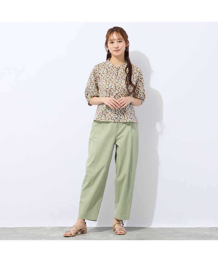 リリアンビューティ エクラ Liliane Burty ECLAT 【洗える】リバティプリントプルオーバーTシャツ （ブラウン） ブラウン