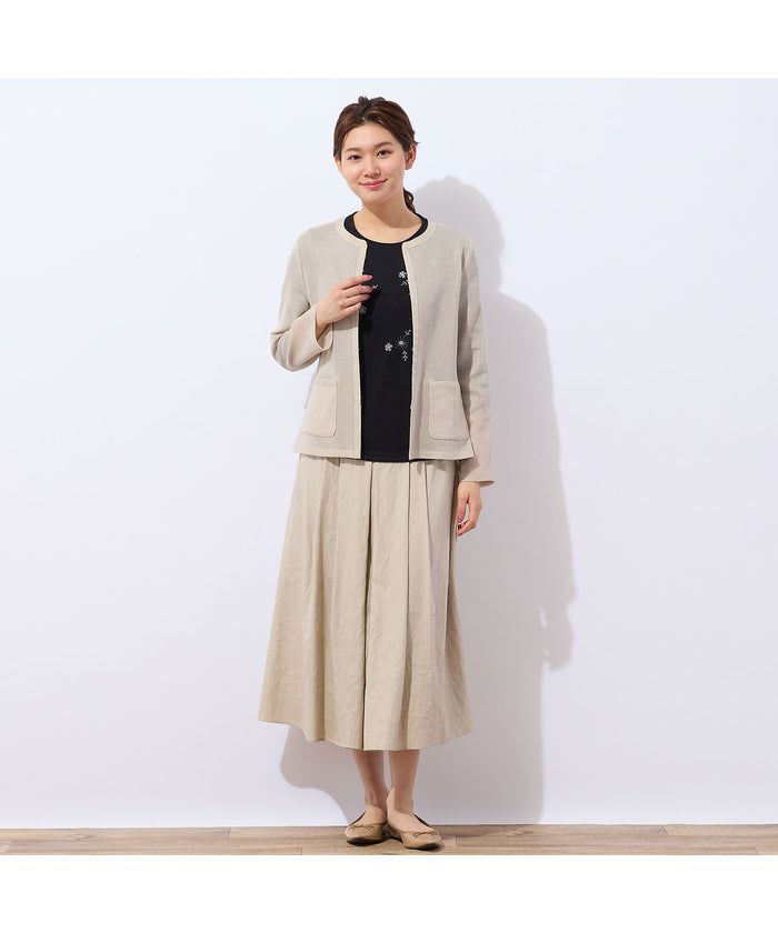 ロブジェ LOBJIE カラミ ノーカラージャケット （ダークブルー） ダークブルー