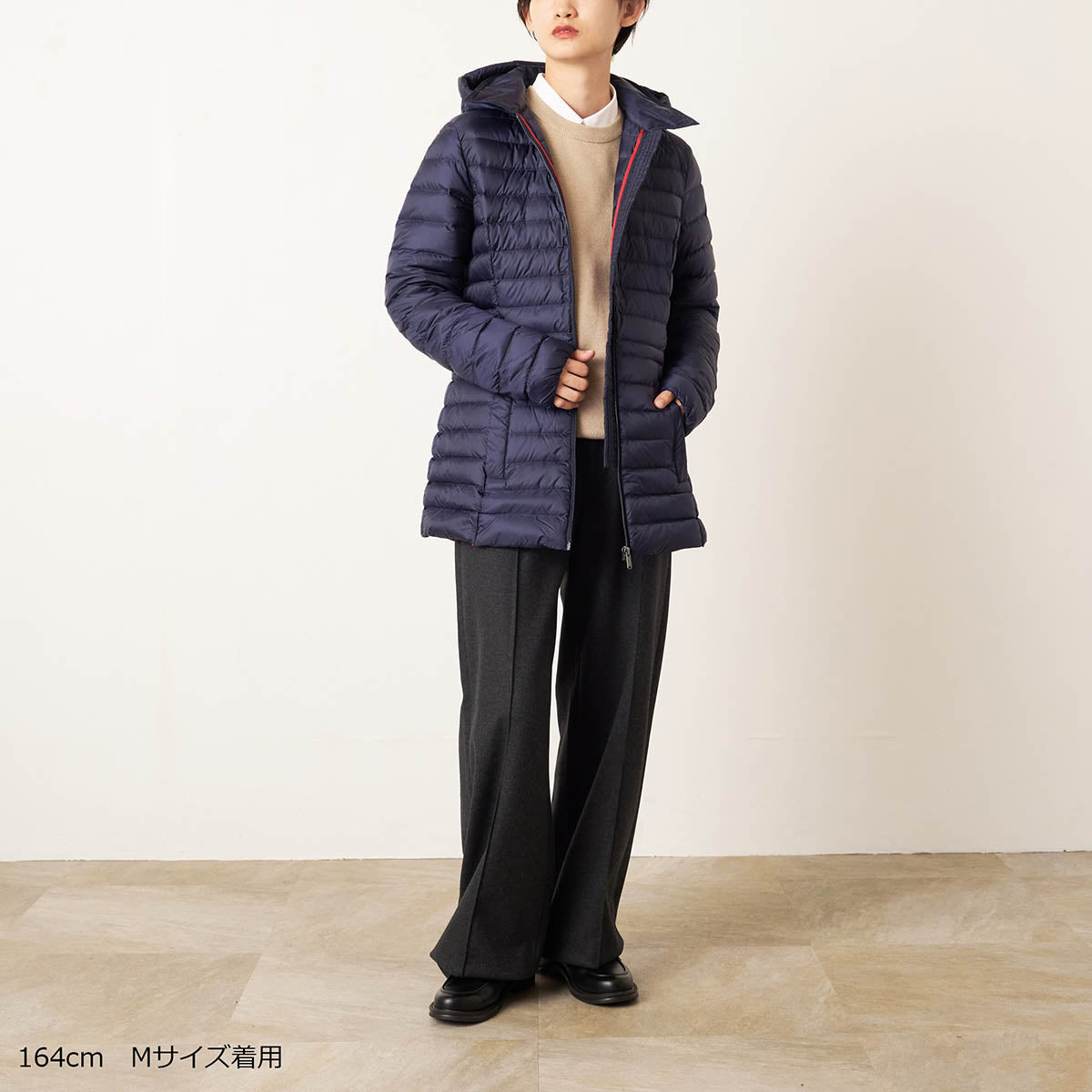ジョット JOTT ダウンジャケット ヌール 2.0 MID-LENGTH HOODED PUFFER JACKET FW23WDOW13 NAVY （ネイビー） ネイビー