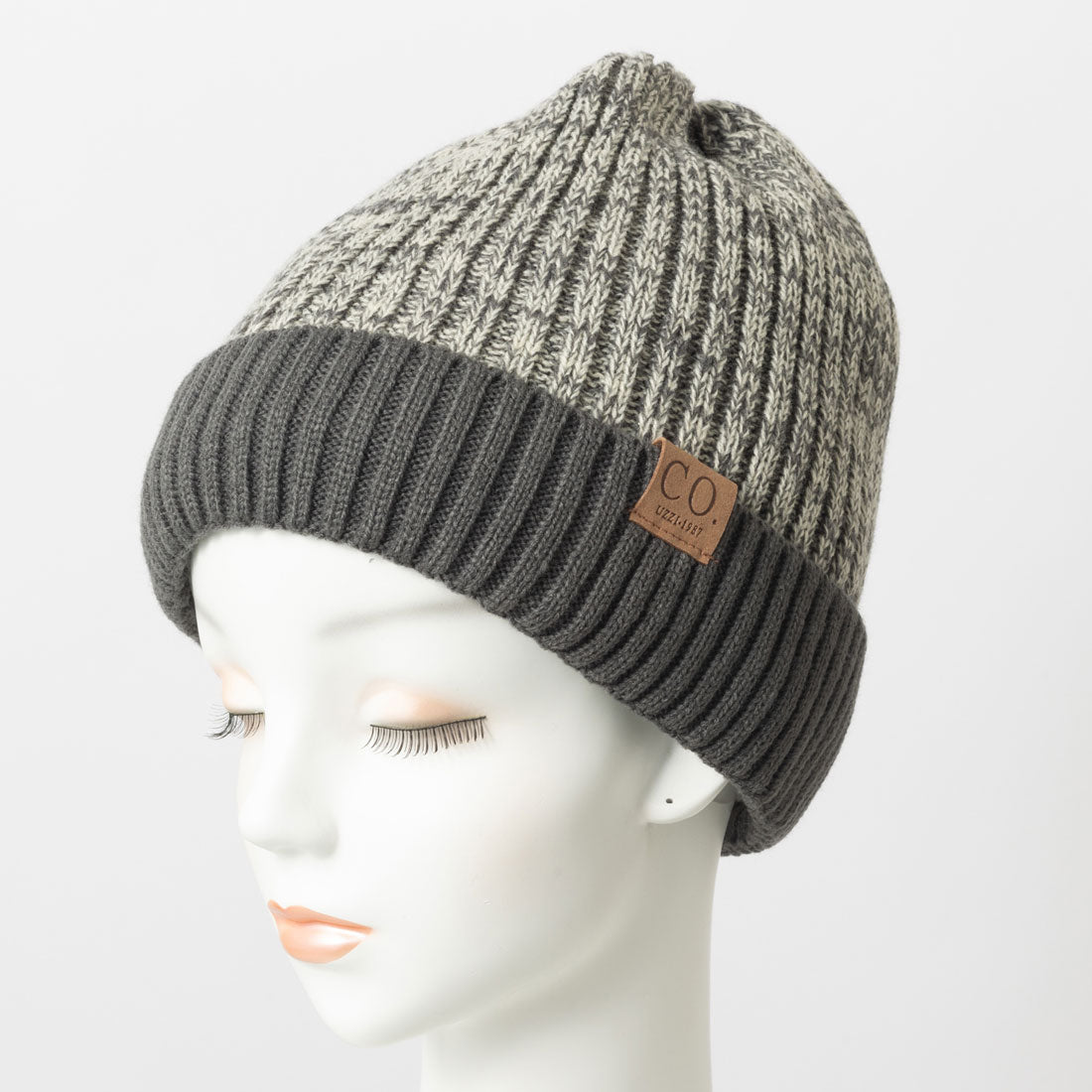 JON Double-watch knit cap with fleece lining