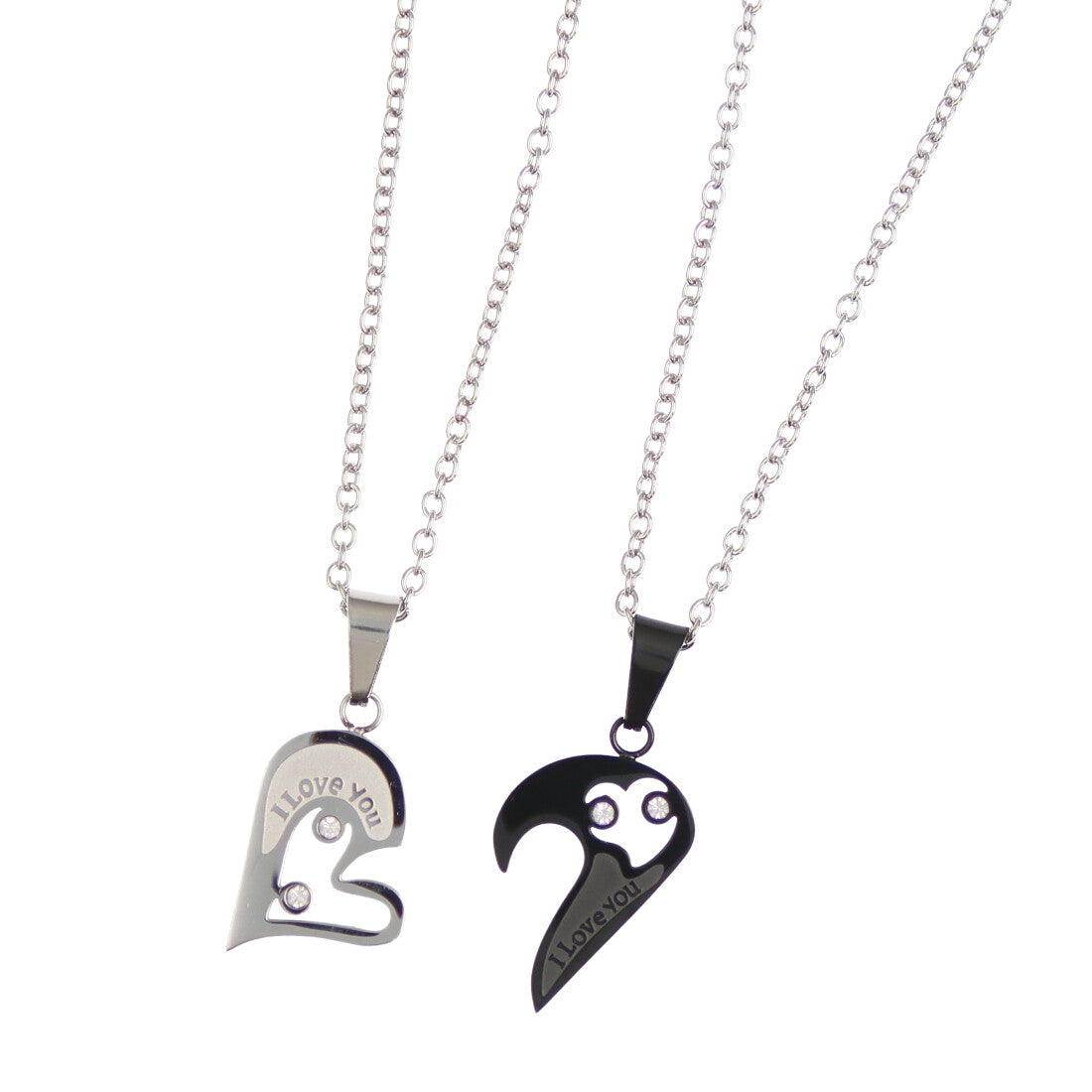John JON "High Quality" Stainless Steel Pair Necklace