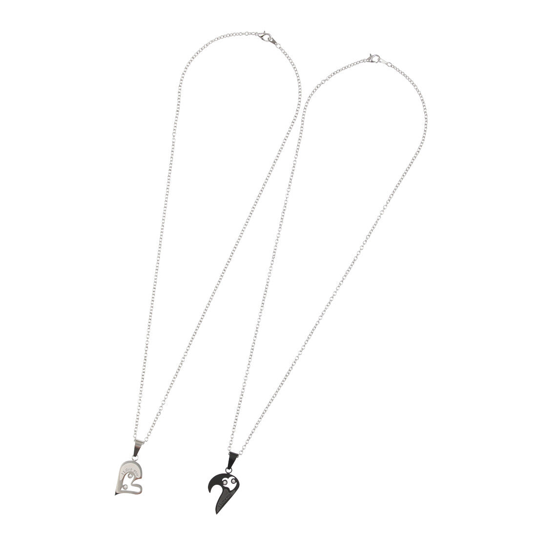 John JON "High Quality" Stainless Steel Pair Necklace