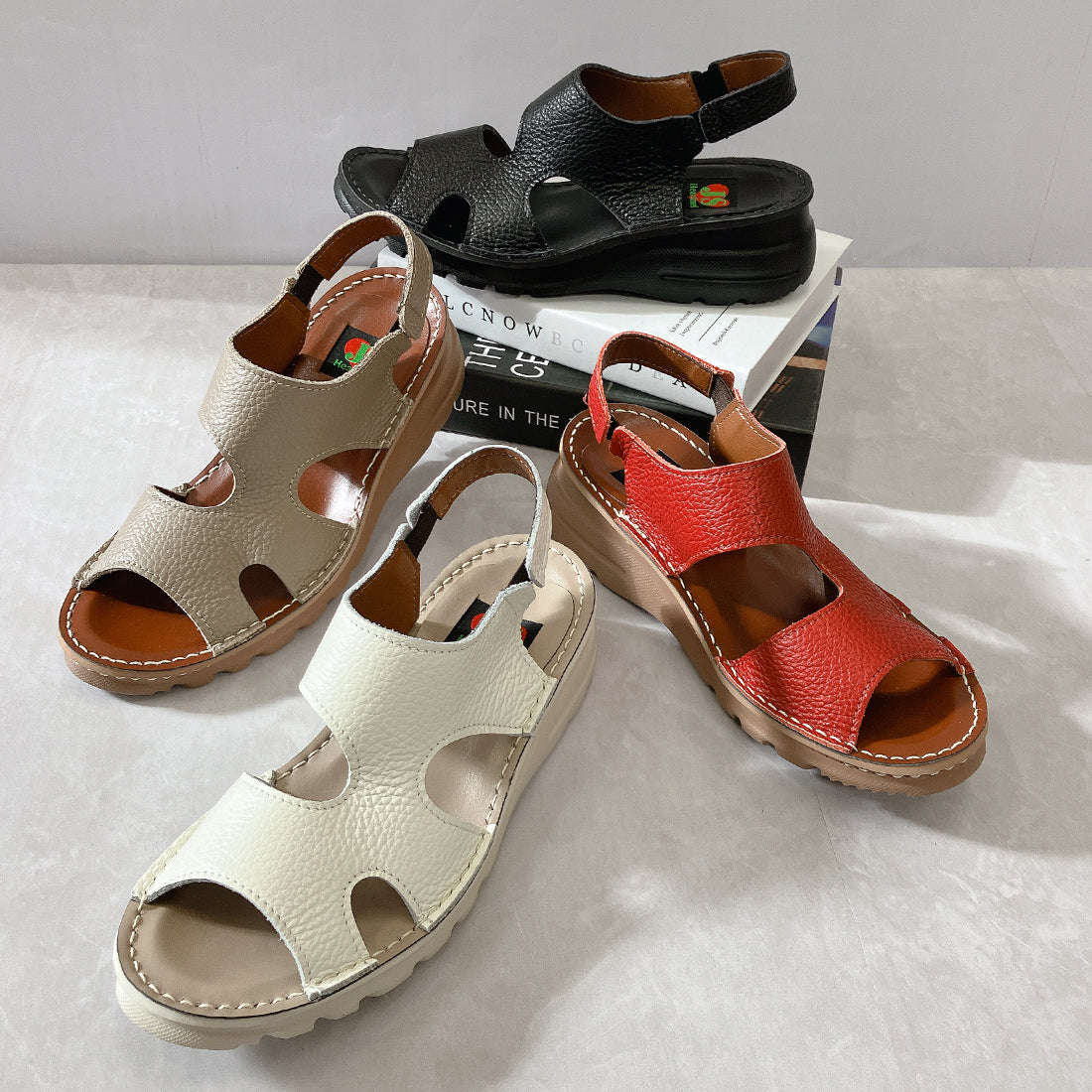 JS Heartlabel Genuine Leather Made in Japan Wide Lightweight Backstrap Sandals