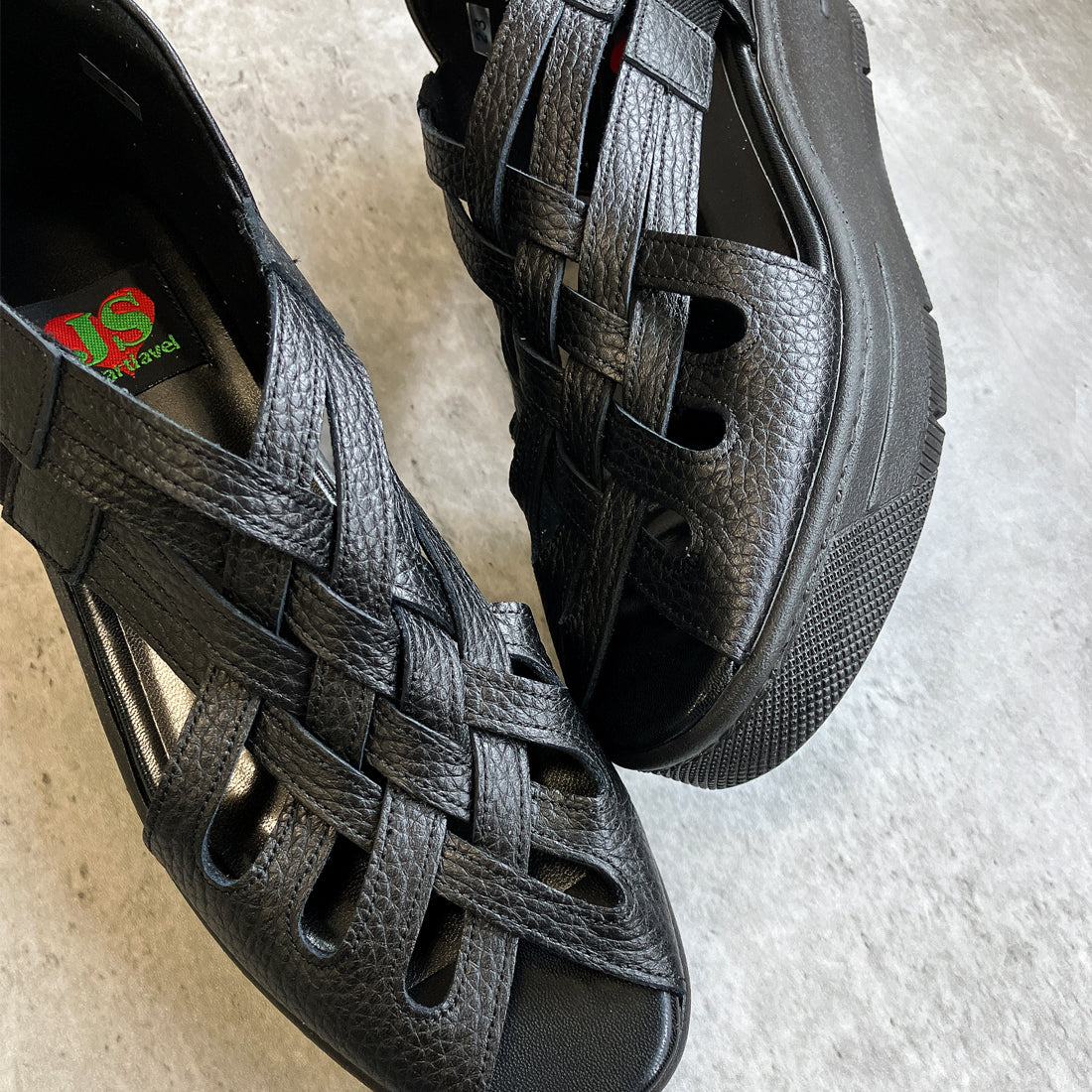 JS Heartlabel Genuine Leather Made in Japan Wide Braided Design Thick Sole Sandals
