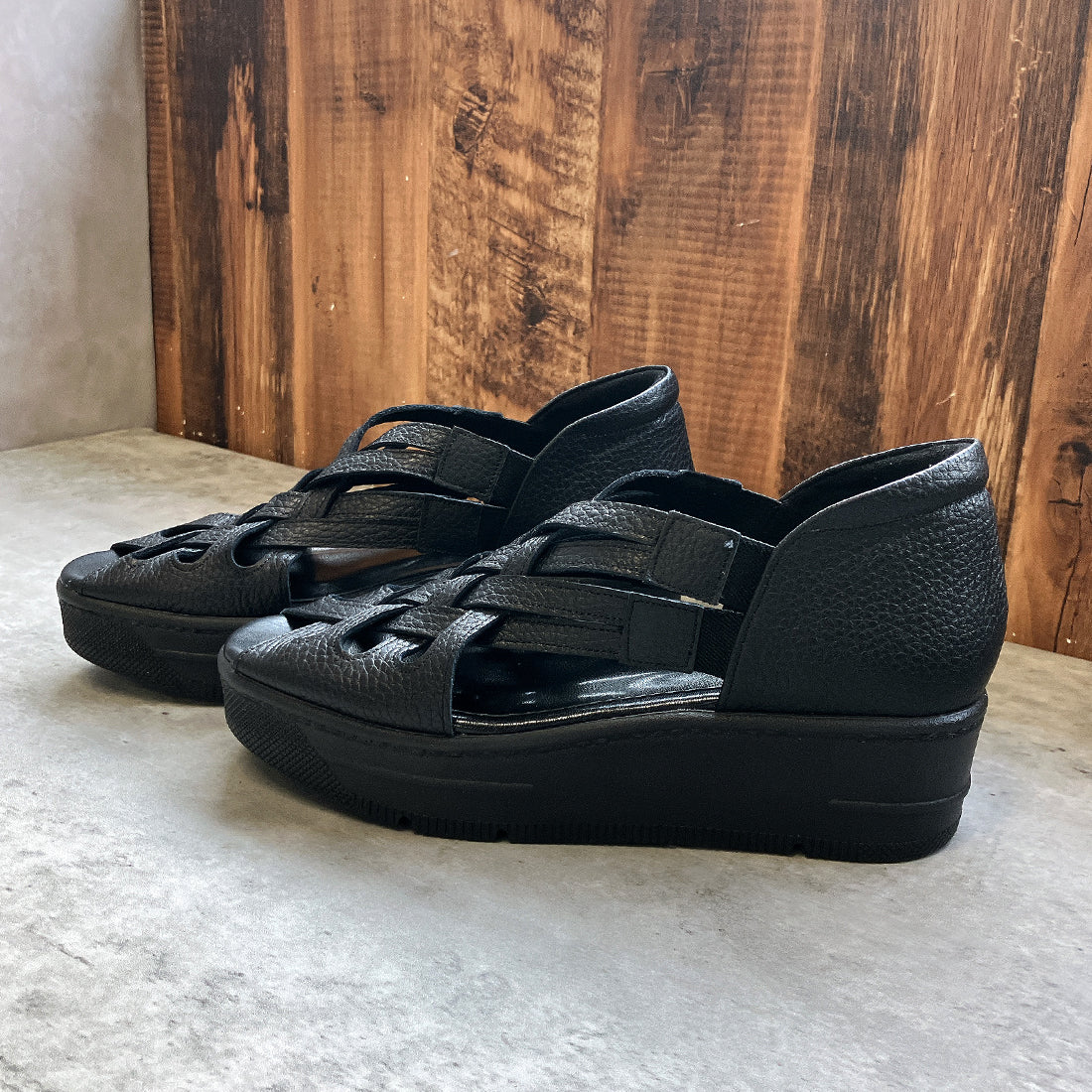 JS Heartlabel Genuine Leather Made in Japan Wide Braided Design Thick Sole Sandals