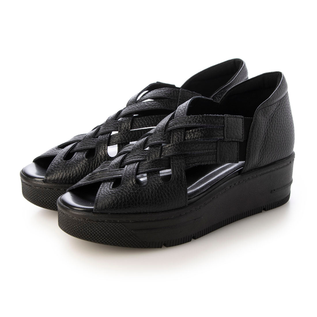 JS Heartlabel Genuine Leather Made in Japan Wide Braided Design Thick Sole Sandals
