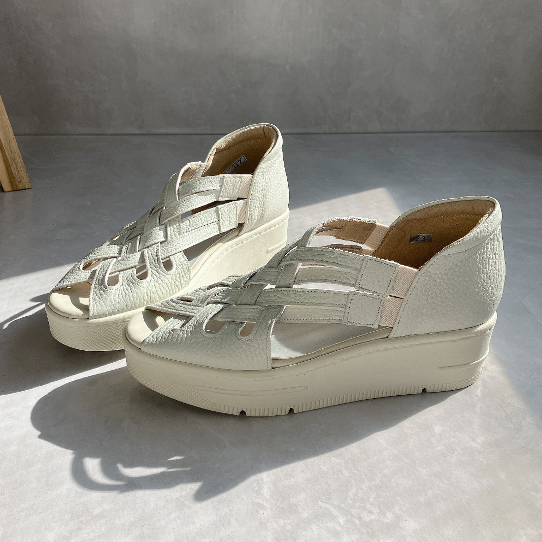 JS Heartlabel Genuine Leather Made in Japan Wide Braided Design Thick Sole Sandals