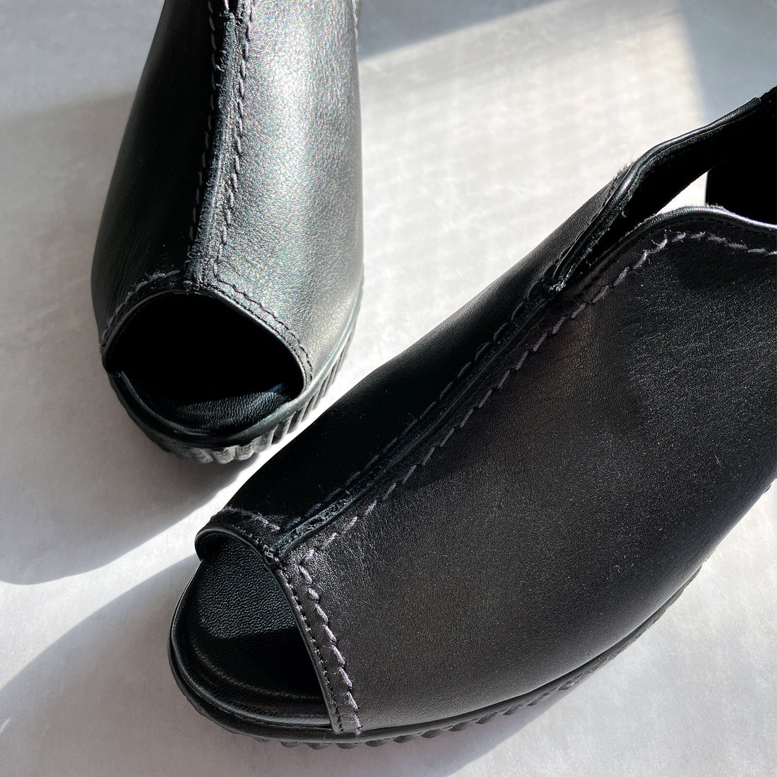 JS Heartlabel Genuine Leather Made in Japan Thick-soled Open-toe Wedge Sole Sandals