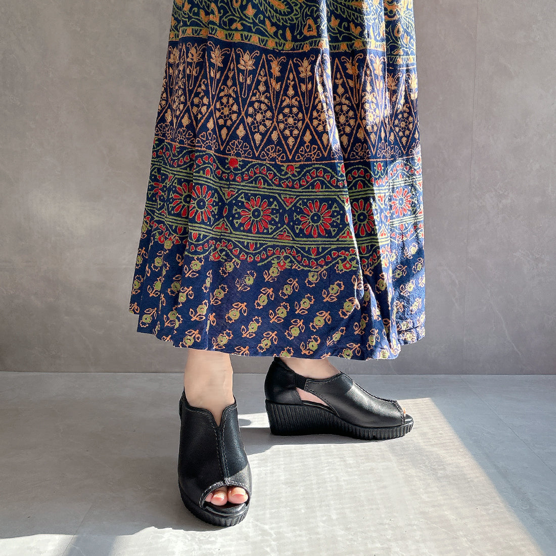 JS Heartlabel Genuine Leather Made in Japan Thick-soled Open-toe Wedge Sole Sandals