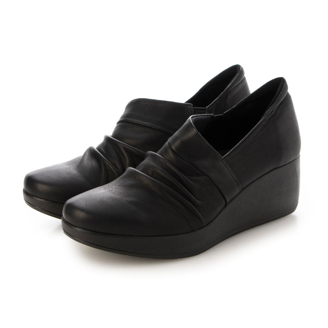 JS Heartlabel Soft Leather Wedge Sole Shoes