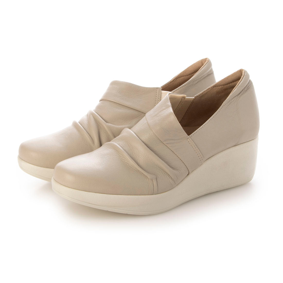 JS Heartlabel Soft Leather Wedge Sole Shoes