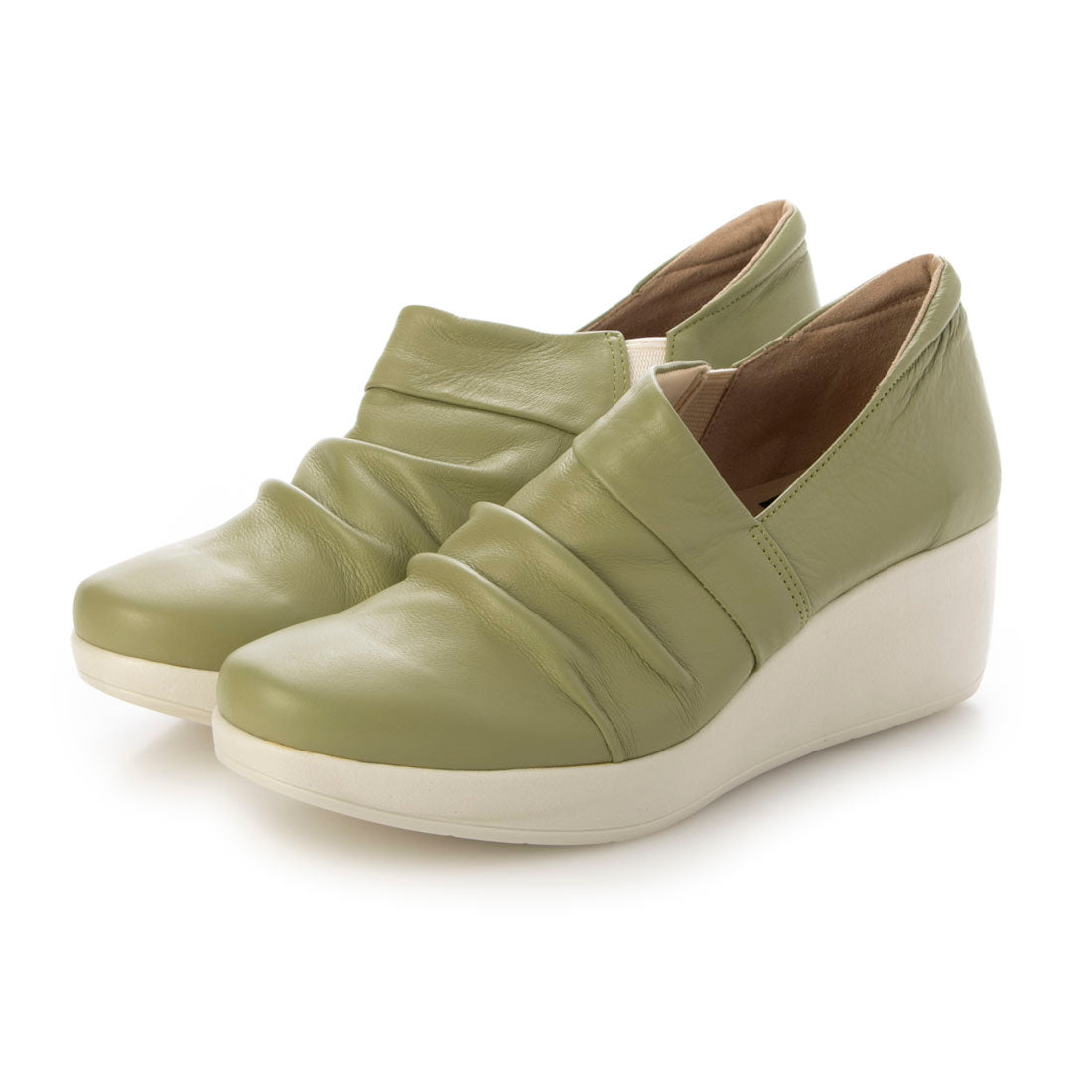 JS Heartlabel Soft Leather Wedge Sole Shoes