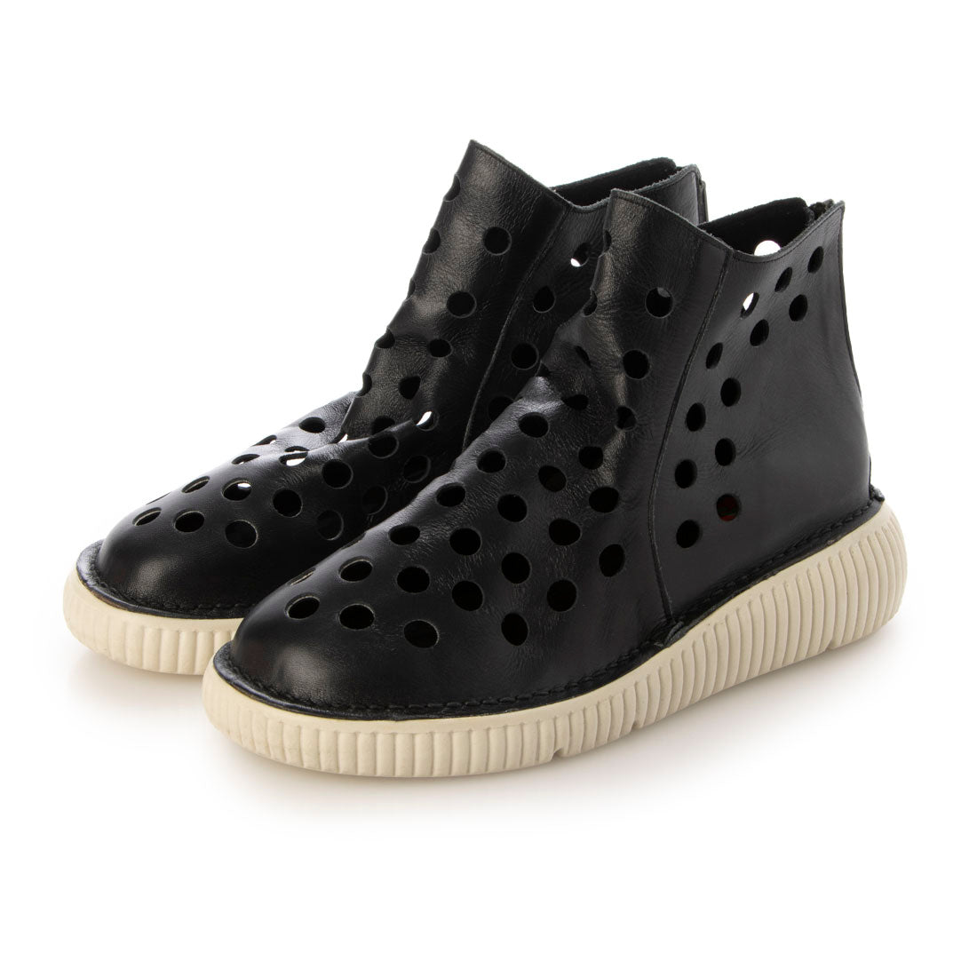 JS Heartlabel Thick-soled Leather Punching Shoes