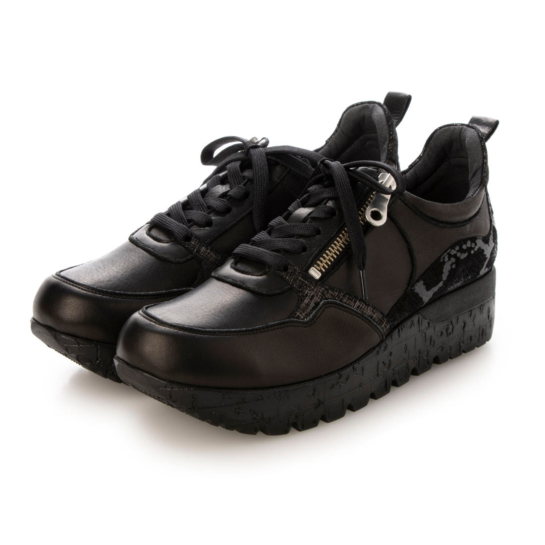 JS Heartlabel Thick-soled Leather Sneakers