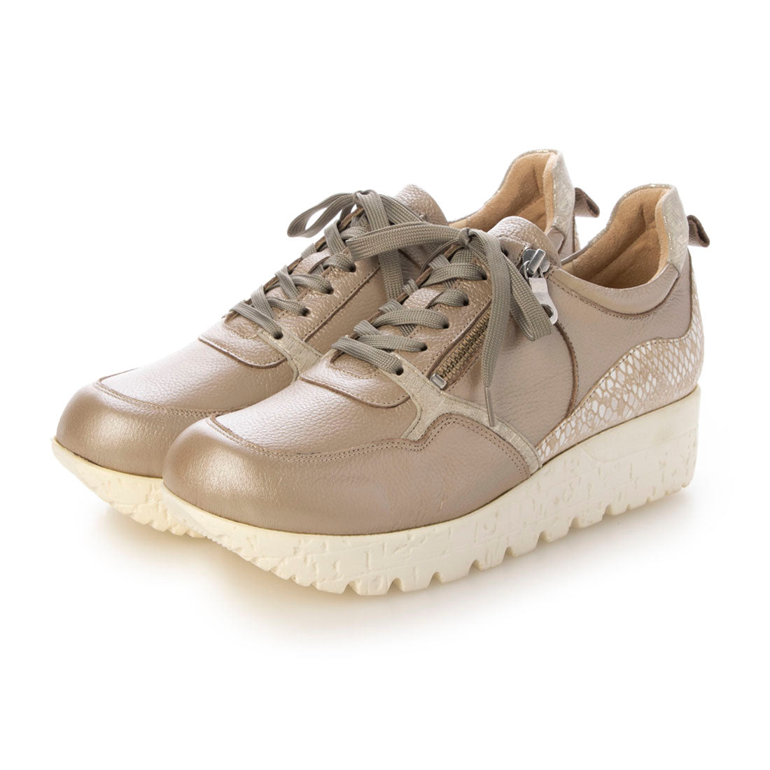 JS Heartlabel Thick-soled Leather Sneakers