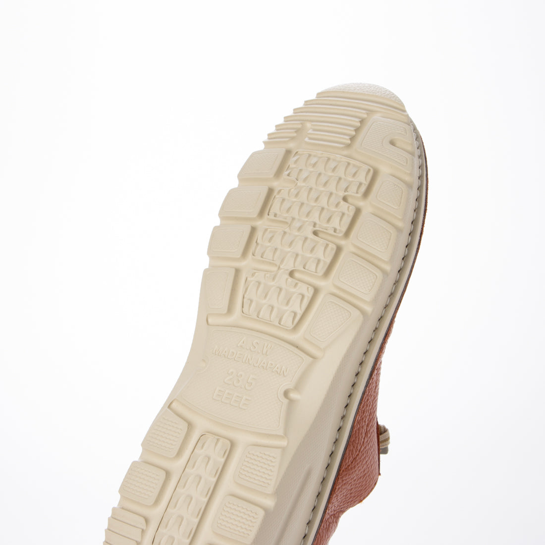 ジェイエス ハートレーベル JS Heartlavel スグ履ける！軽量レザーレースアップ風スリッポンシューズ （ブリック/ホワイト） ブリック/ホワイト