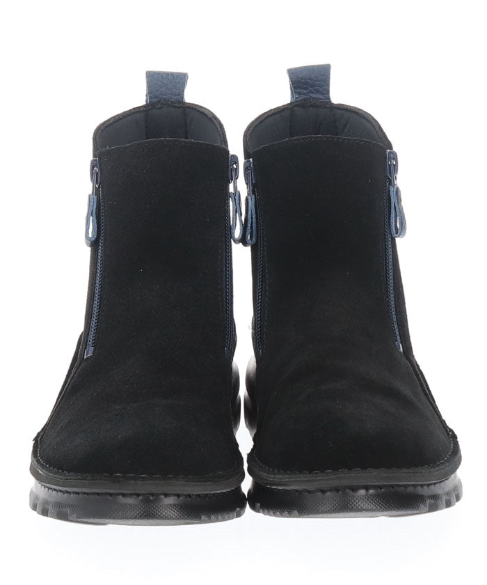 ジェイエス ハートレーベル JS Heartlavel 本革ダブルファスナーアンクルブーツ