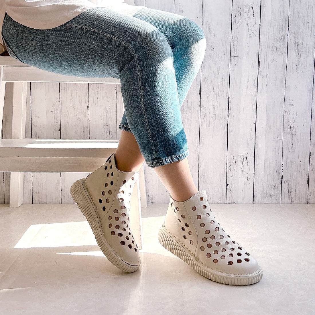 ジェイエス ハートレーベル JS Heartlavel ボリュームソール 本革 パンチング シューズ