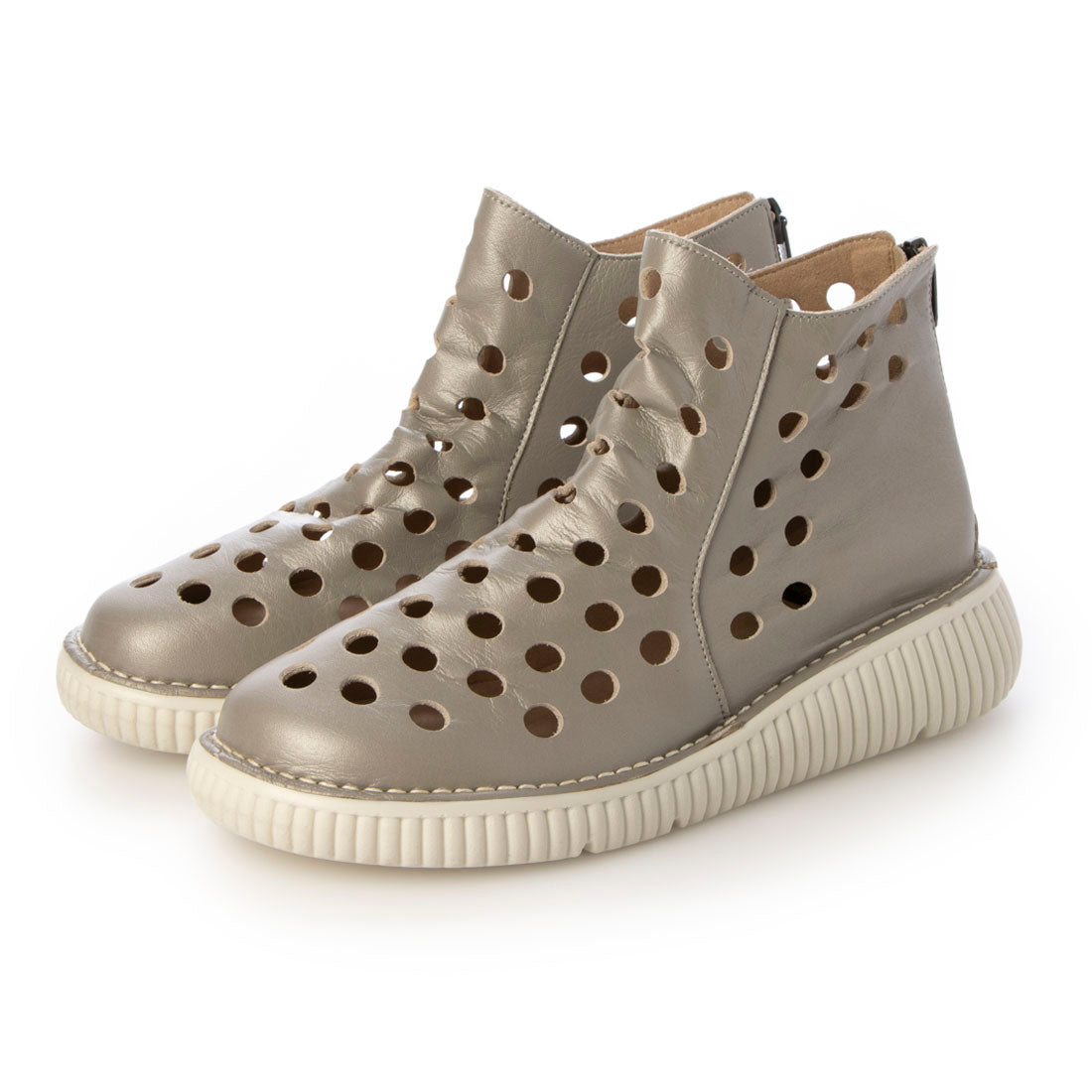 ジェイエス ハートレーベル JS Heartlavel ボリュームソール 本革 パンチング シューズ,オークメタ