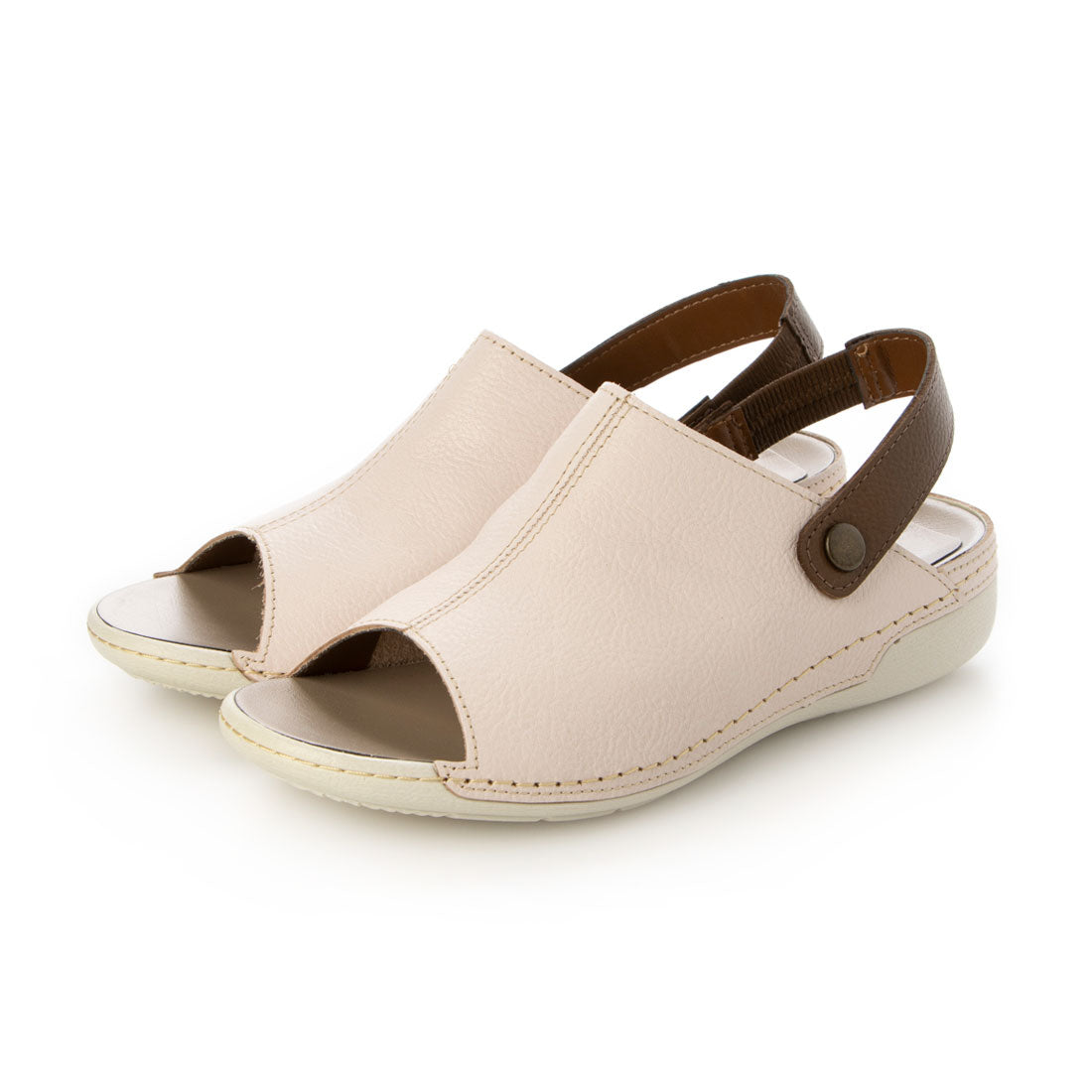 ジェイエス ハートレーベル JS Heartlavel 2WAY 軽量 ストラップ サンダル,バニラ／オリーブ