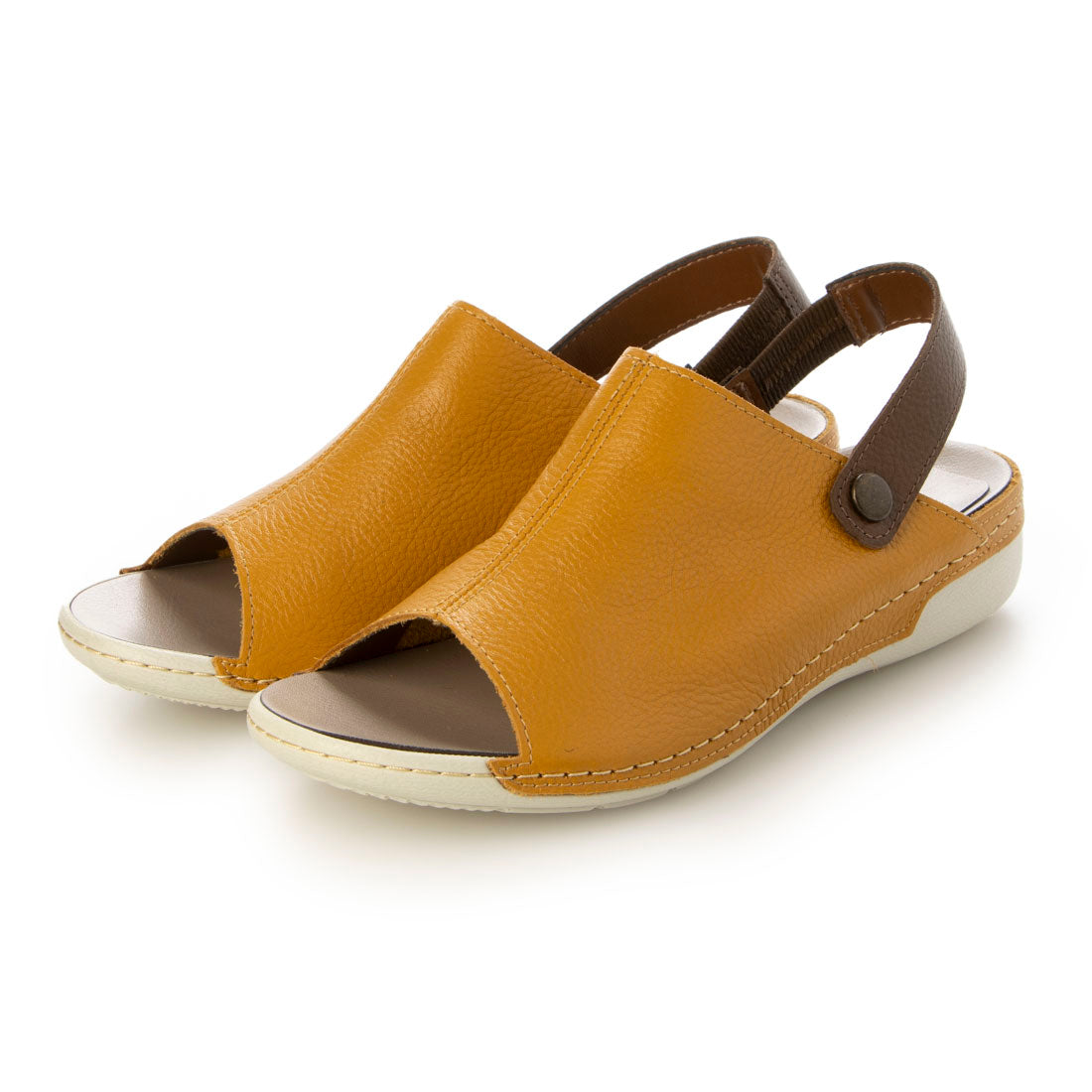 ジェイエス ハートレーベル JS Heartlavel 2WAY 軽量 ストラップ サンダル,イエロー／オリーブ