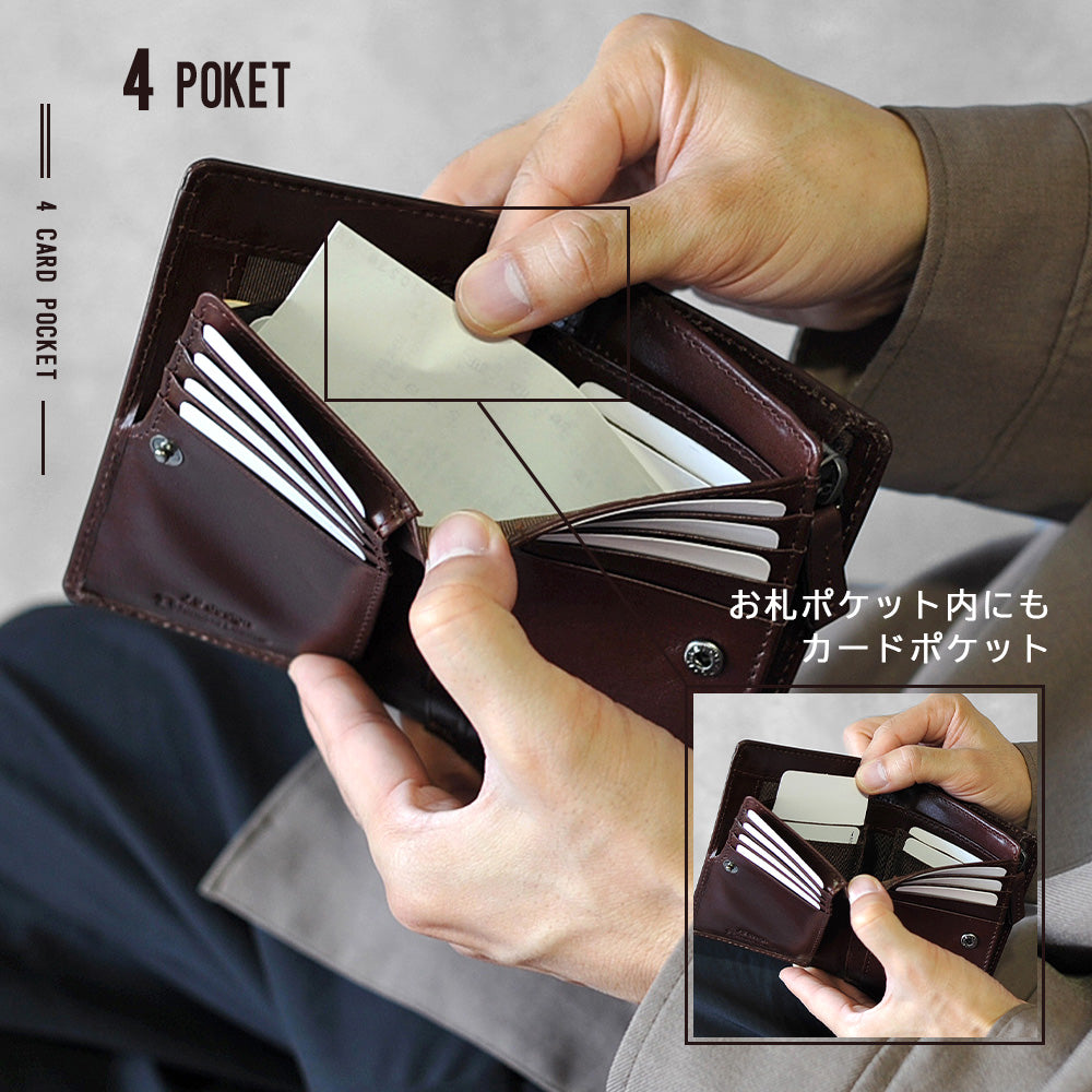 ジェイエスデザイン JS-DESIGN ADHIAレザー縦型二つ折り財布
