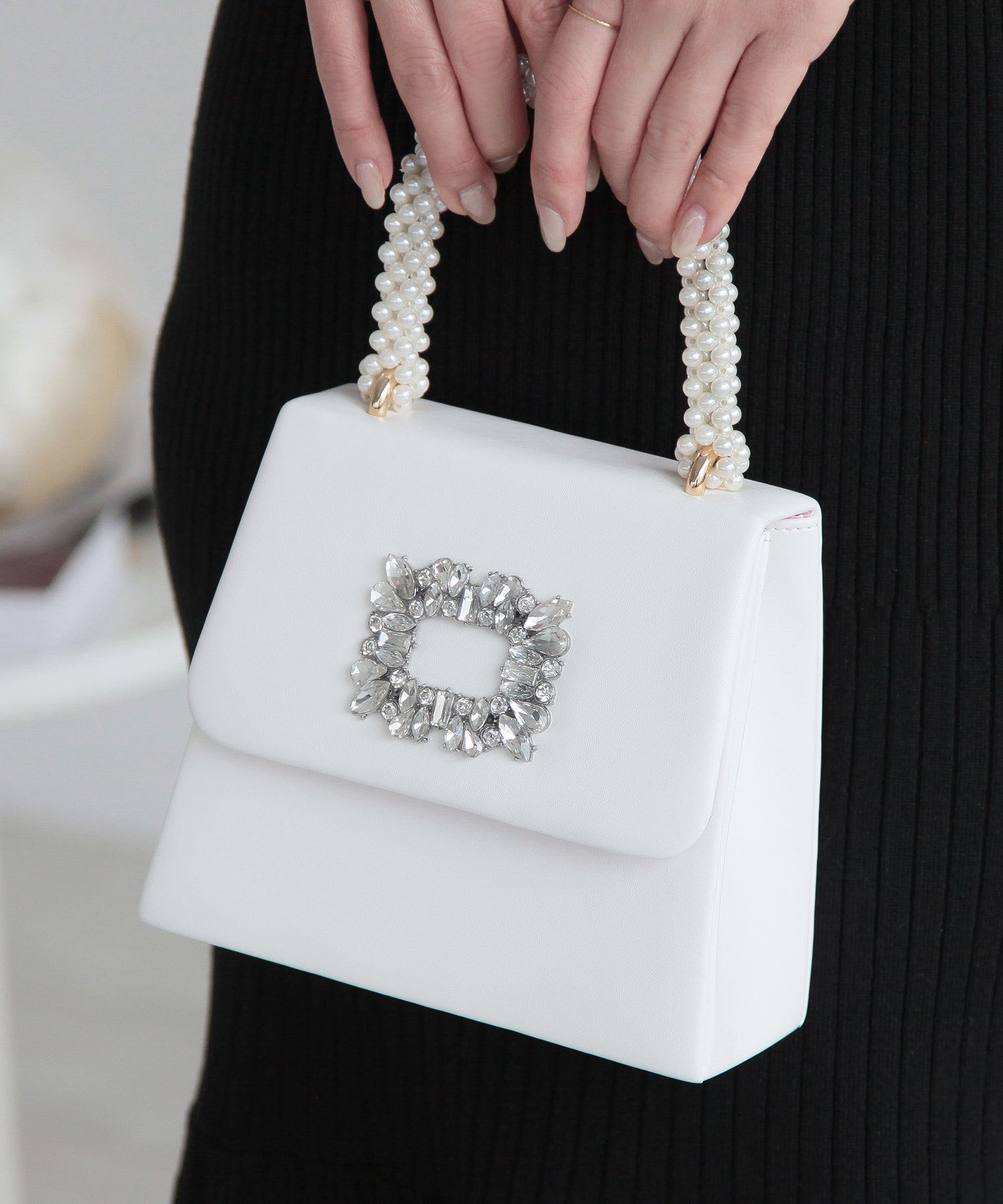 ジュリアブティック JULIA BOUTIQUE 2wayビジュー付きバッグ 24103 （White） ホワイト